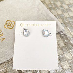 Kendra Scott Tessa Earrings Silver Dichroic Glass